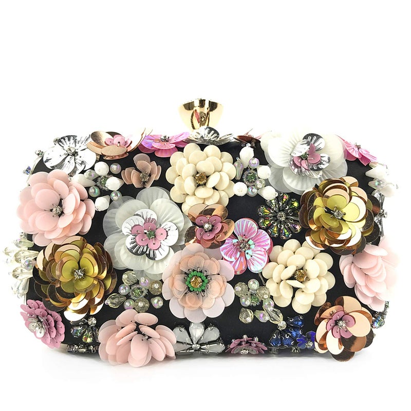 Lanpet Women Clutches Flower Evening Handbag Chain Strap Shoulder Bag - Image 1